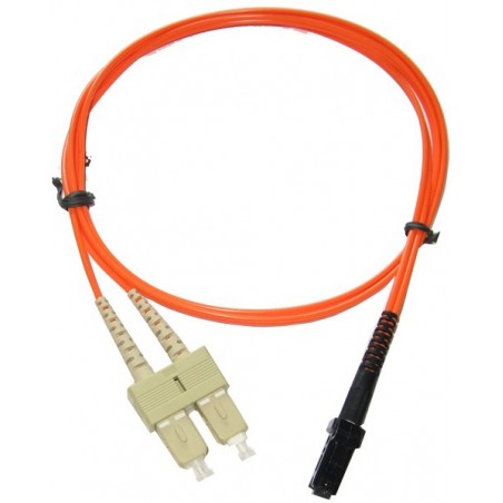 MTRJ Fiberkabel, Multi mode, MTRJ HUN - SC, 1m, 50/125my, Orange, LSZH, Duplex