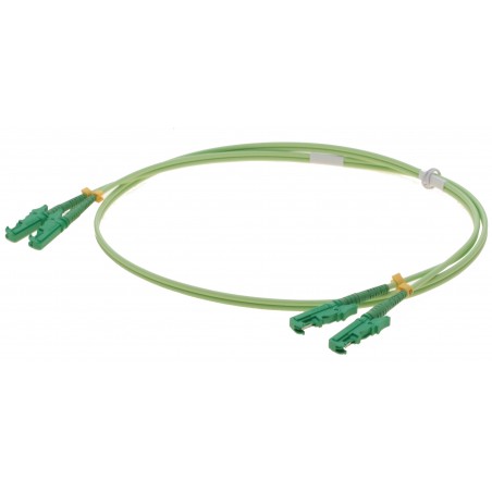 Fiberkabel, Multimode, E2000 APC/APC, 2m, 50/125my, OM5, Lime, LSZH, Duplex