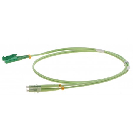 Fiberkabel, Multimode, APC- E2000/ LC, 1m, 50/125my, OM5, Lime, LSZH, Duplex