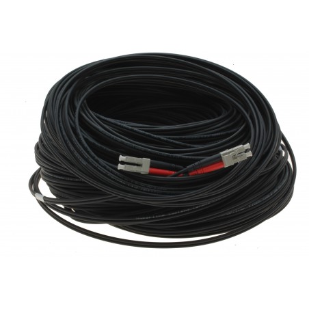 Armeret fiberkabel, Multimode, LC-LC, 10m, 50/125my, OM3, Sort, LSZH, Duplex
