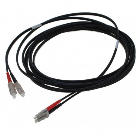 Armeret fiberkabel, Multi mode, LC-SC, 4m, 50/125my, OM4, Sort, LSZH, Duplex