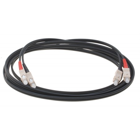 Armeret fiberkabel, Multi mode SC-SC, 7.5m, 62,5/125my, Sort, LSZH, Duplex