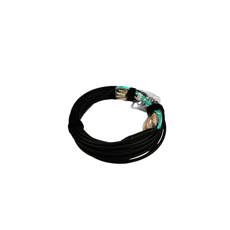Armeret fiberkabel, Multi mode, LC-SC, 15m, 50/125my, 4 core, sort, duplex, LSZH