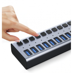 Kraftig Lader 10 x USB ladestation - maks. 48 Watt. USB HUB