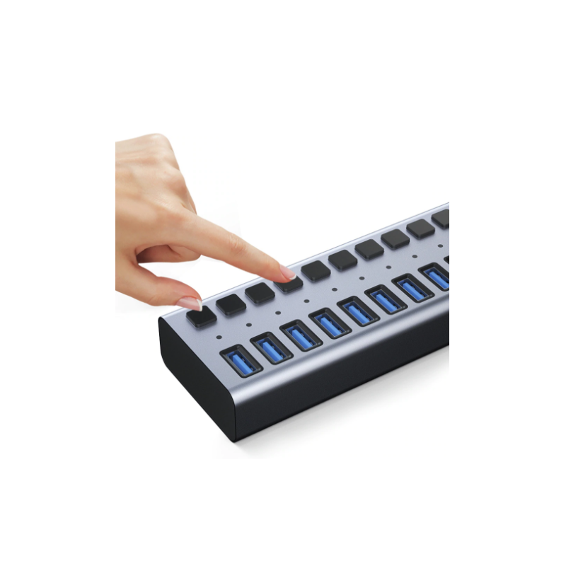 Kraftig Lader 10 x USB ladestation - maks. 48 Watt. USB HUB