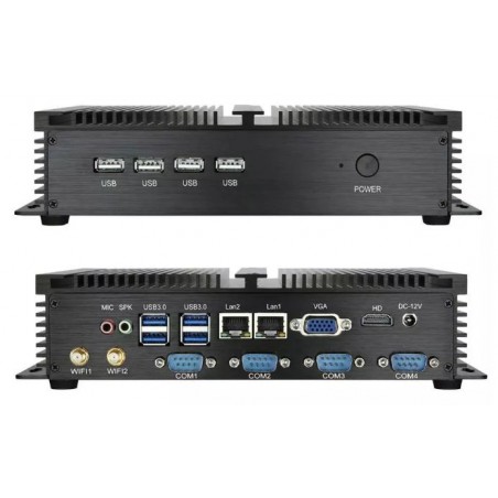 Blæserløs embedded PC WIN xp, WIN7, WIN 8, WIN 10, RS232 COM porte, 8 USB Porte Wifi, Wall mount
