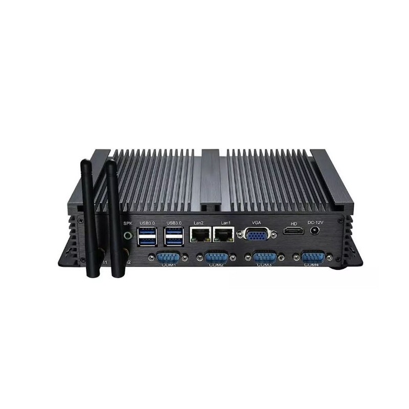Blæserløs embedded PC WIN xp, WIN7, WIN 8, WIN 10, RS232 COM porte, 8 USB Porte Wifi, Wall mount