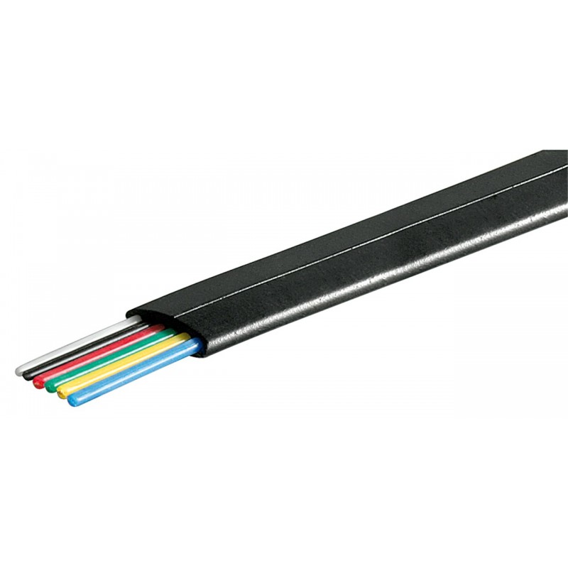 6-Conductor Telephone Cable - Black, per Meter, RJ11 Ready