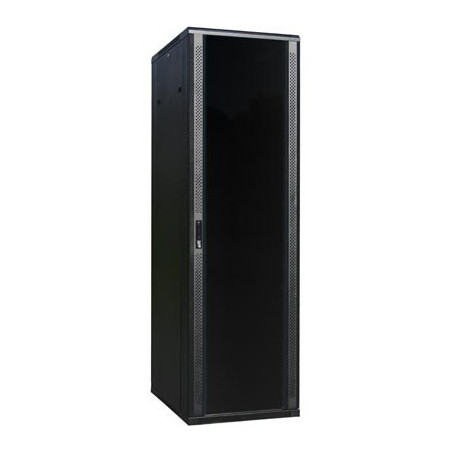 42U 19 "Rack cabinet, 100cm deep, black, door with glass front