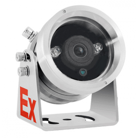 2MP ATEX Zone 1 og 2 CLASS IIC IP Bullet kamera i SS316L stålhus, IP66, 4mm linse. IR. PoE og 12VDC