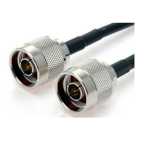 Coax cable N-male to N-male, antenna cable 50 ohm, black, 5 meters, LLC200