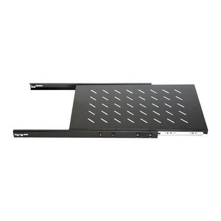 19" Rackskabsindtrækshylde, 1U, 60 cm, sort