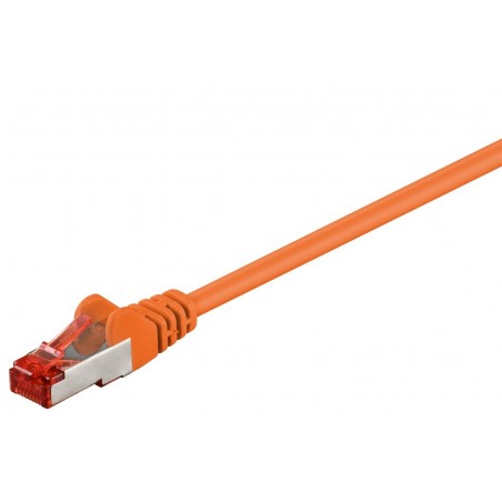 Cat.6 S/FTP Network Cable - Shielded RJ45, Orange, 1 meter