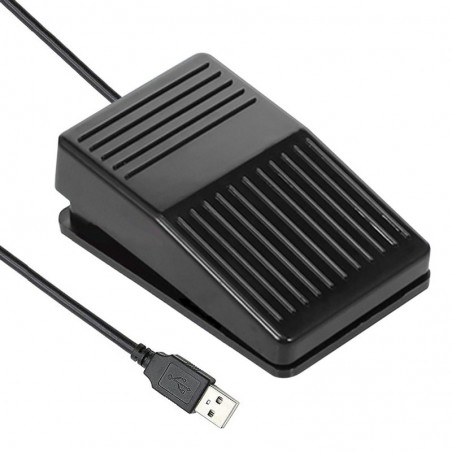 Programmerbar fodpedal, USB, 2m ledning, sort