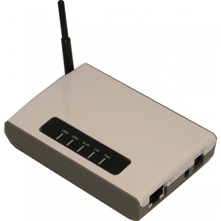 2 x USB ports over wireless network (transfer files, scanner or print server)