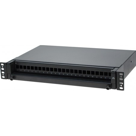24 ports Patch panel til LC stik, sortforPatch Panel