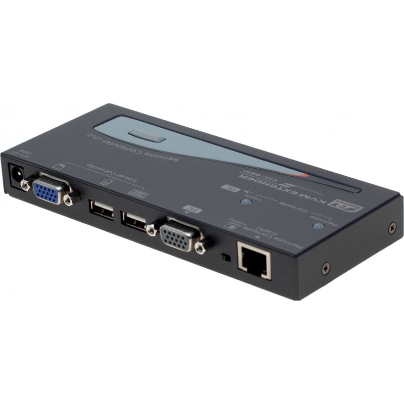 KVM Extender til 200 meter med VGA og USB mus/tastatur. Med EDID valg