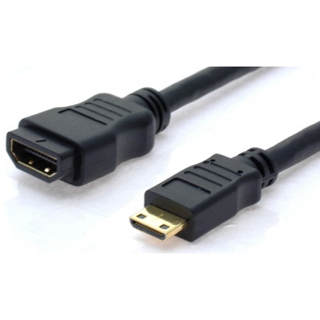 HDMI forlænger kabel - 4K - mini HDMI han til HDMI hun V1.4 - 2 meter