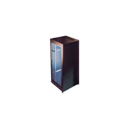 24U 19 "rack cabinet, 60cm deep black. With glass door