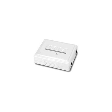 PoE+ splitter, Gigabit. Data + PoE+ ind og Data ud. Omskifter mellem 5VDC og 12VDC