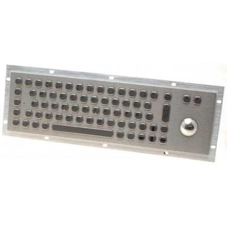 Metal tastatur til indbygning med track ball rustfrit stål ip65 USB