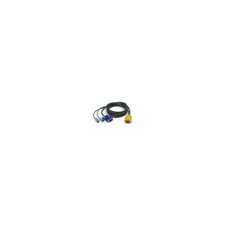 Restlager: KVM kabel, 6 meter, 2xDIN6MM, 1xDB15HDM