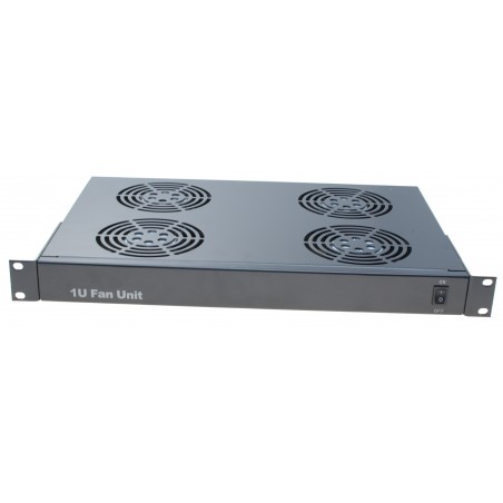 1U 19\" fan w/o thermostate. Front switch 4 stk. fanforFan
