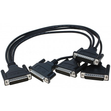 Blækspruttekabel med 4 x DB25,1 x 44, sort, 50 cm. MOXA cable CBL-M44M25X4-50