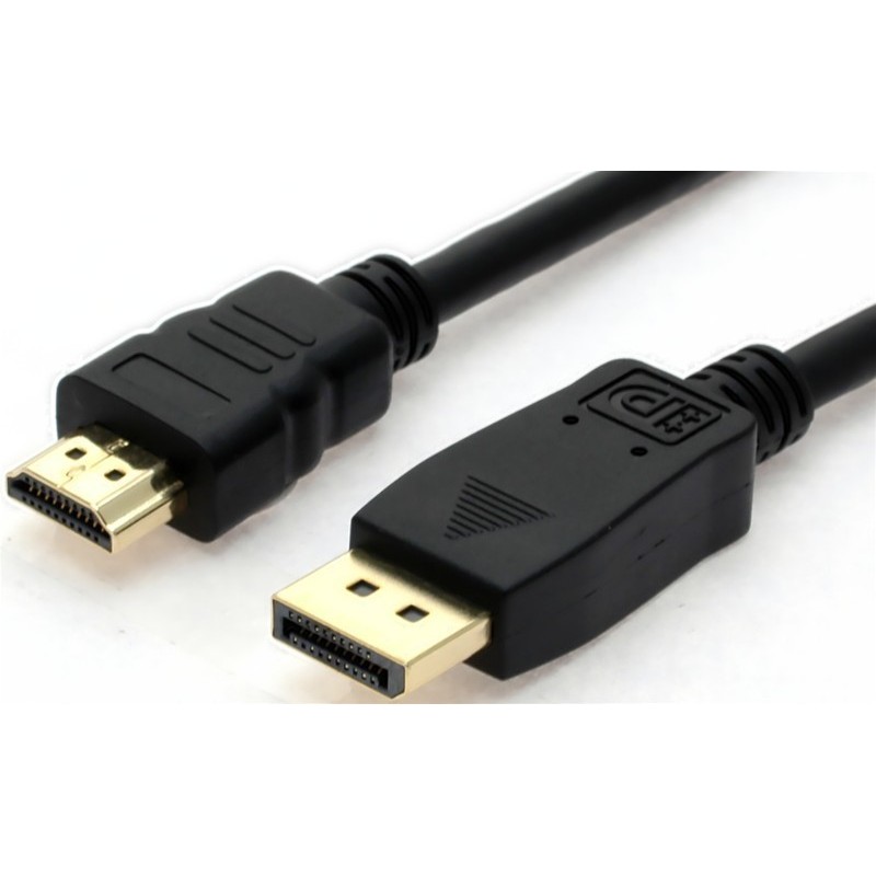 DisplayPort 4k til HDMI 1.2-kabel - 5 m han-han guldbelagt med lås