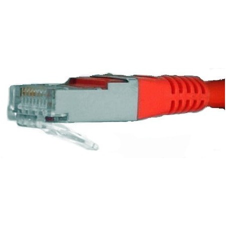Network cable, unshielded and crossed, 1.5 m, red, DANBIT