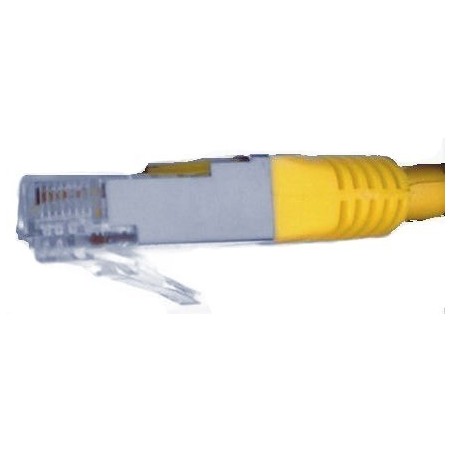 Network cable, unshielded and crossed, 1.5 m, yellow, DANBIT